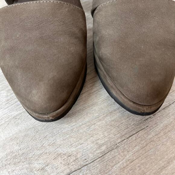 Eileen Fisher Shoes Womens Size 6 Olive Green/Gray Bovery Suede Leather Sandals - Picture 6 of 13